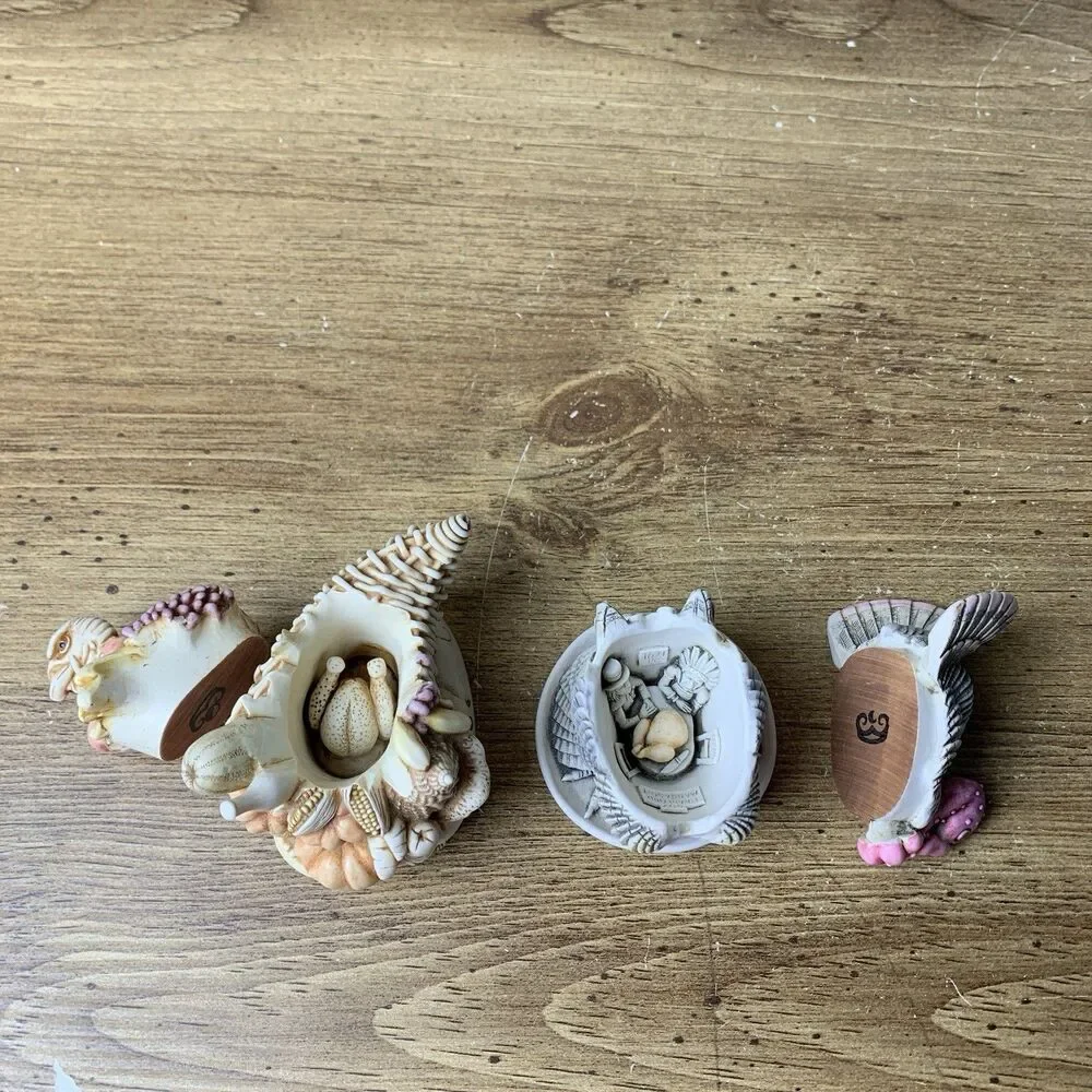 Harmony Kingdom Turkey Gobblefest Cornucopia Thanksgiving Trinket Box Figurines